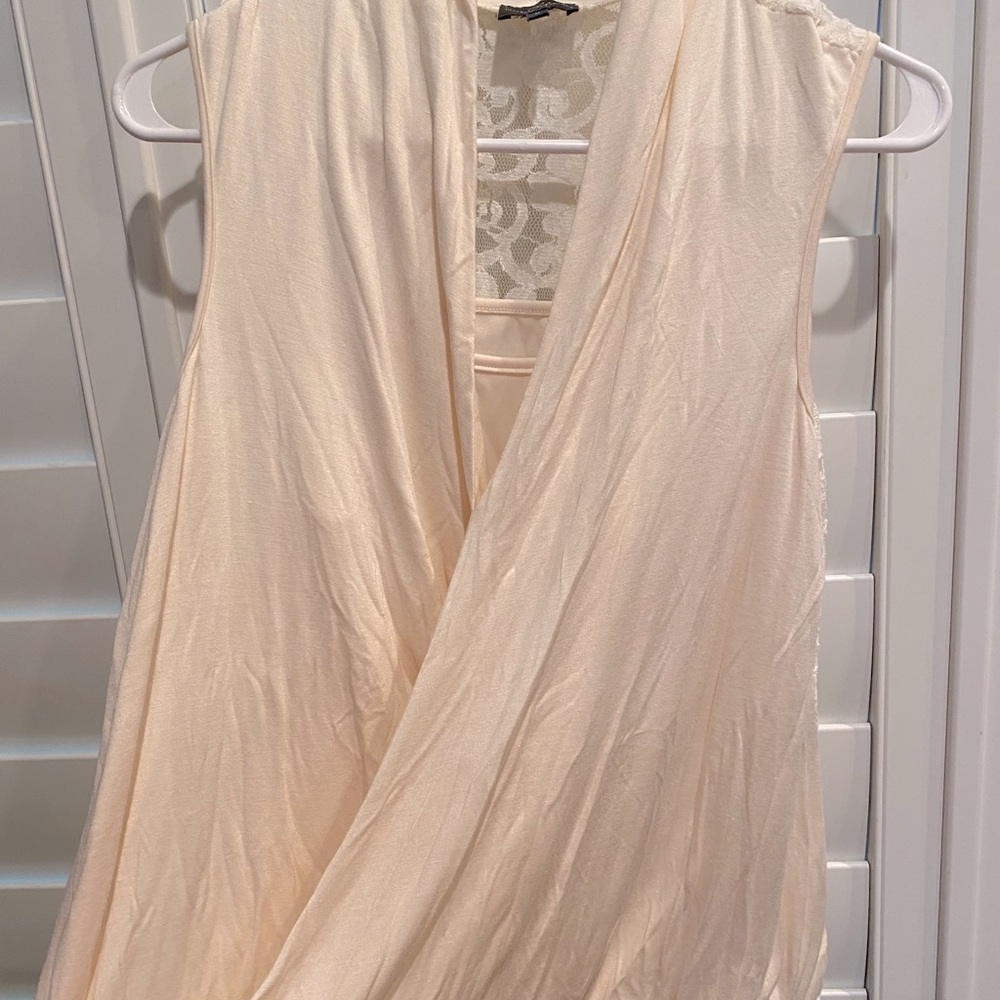 Cream Lace Back Blouse